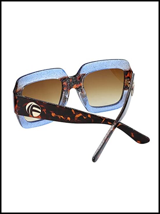 Oversized Retro Square Sunglasses Vintage Inspired Shades Non-Polarized UV main image 5